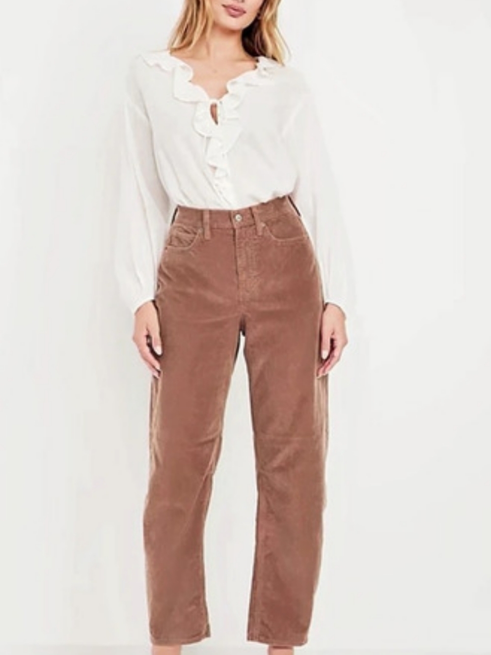Old Navy High-Waisted Corduroy Wide-Leg Pants in Brown